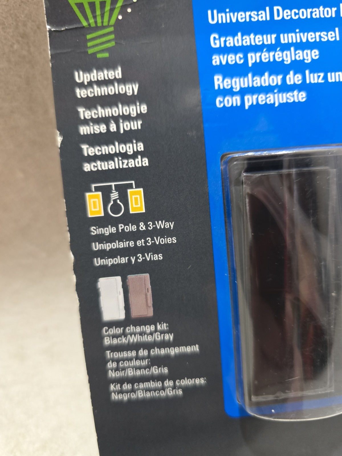 Eaton LED Universal Decorator Dimmer with Preset DUL06P-C5 White/Black/Gray