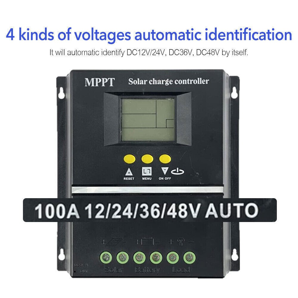 100A MPPT Solar Charge Controller 12V 24V 36V 48V Battery PV Regulator 4000W