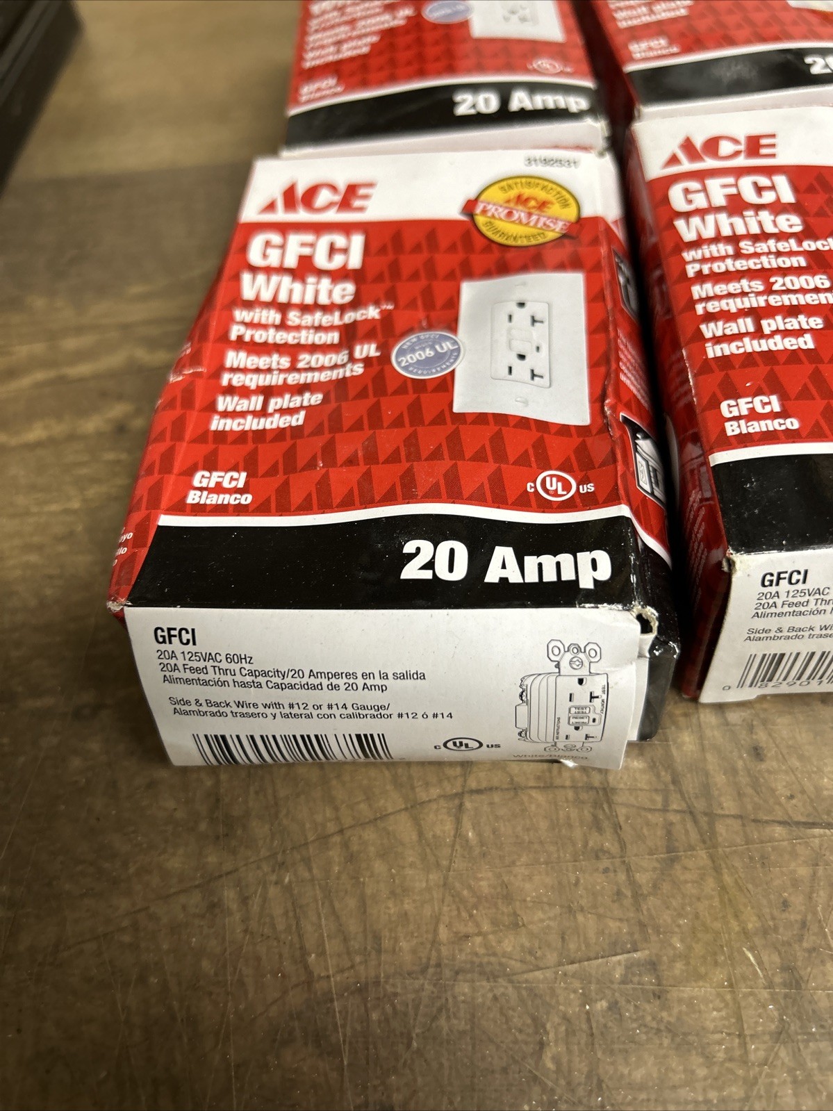 6 PK 20AMP GFCI GFI Safety Outlet Receptacle w/ Wall Plate LED Indicator