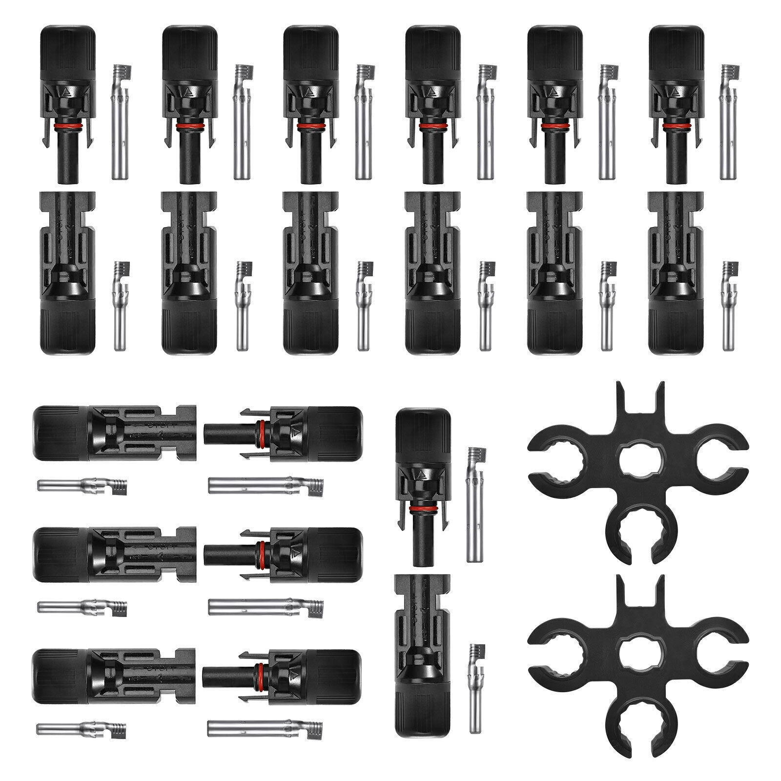 Waterproof Solar Connectors with Spanner Solar Panel Cable Connectors 5-20 Pairs