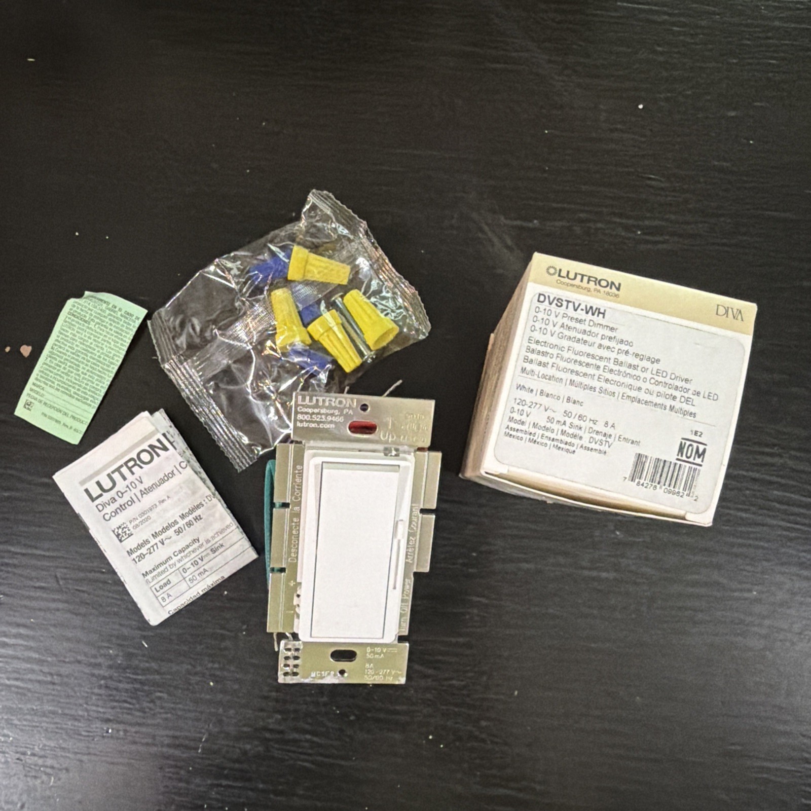 Lutron DVSTV-WH Diva 8A 3-Way Single Pole 0-10V Dimmer – White
