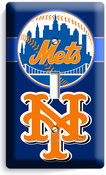 NEW YORK METS BASEBALL TEAM LIGHTSWITCH OUTLET WALL PLATE MAN CAVE GAME ROOM ART