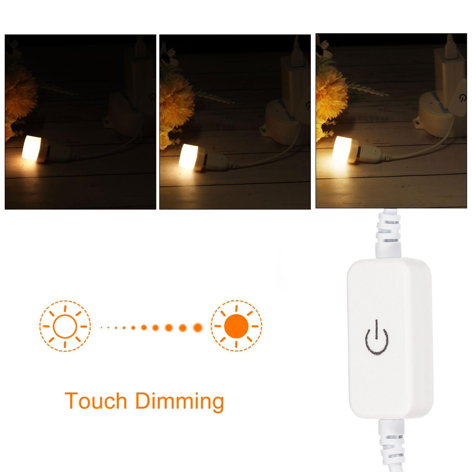 5V 3A USB Inline Tact Dimmer Switch LED Strip Lights Controller White