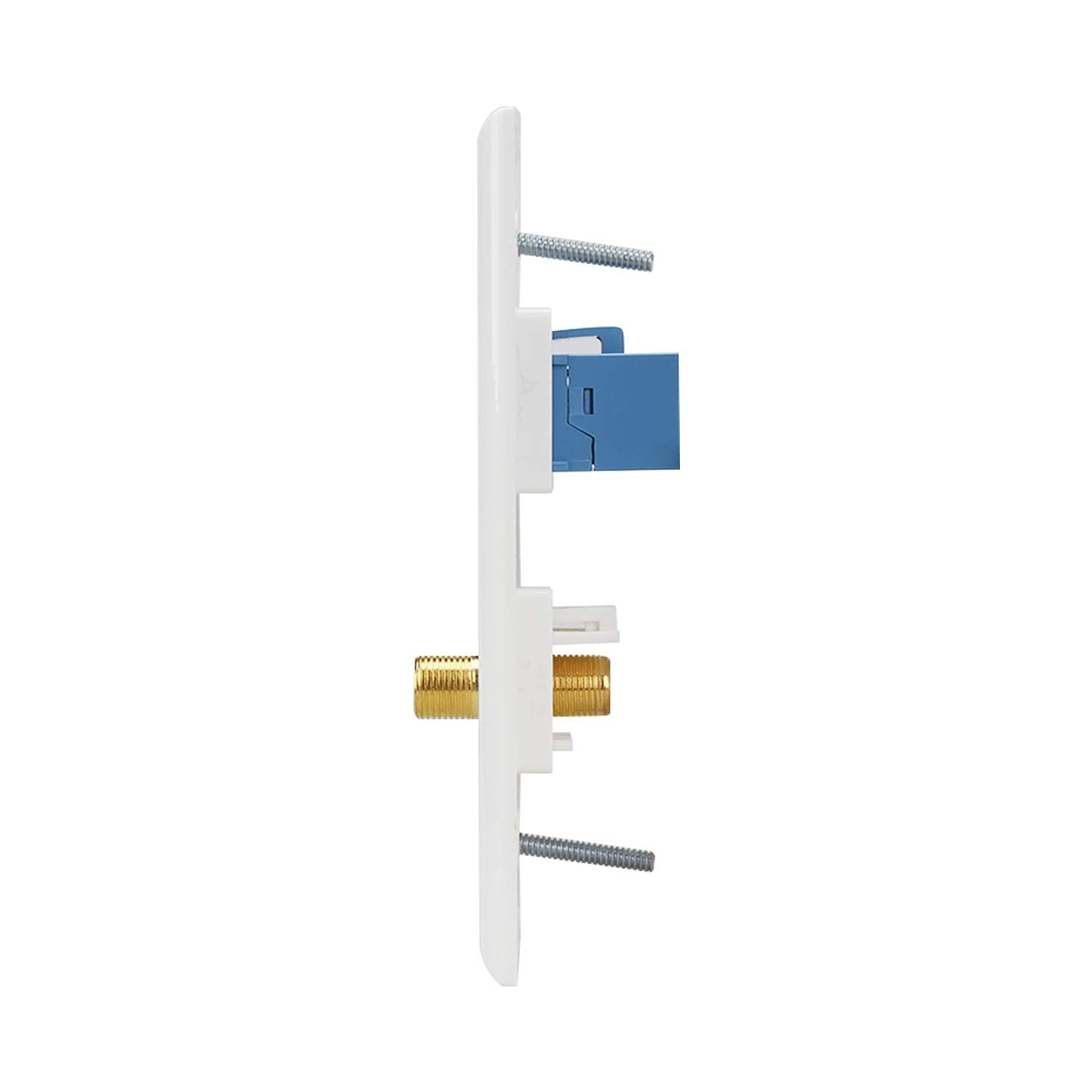 Ethernet Coax Wall Plate 2pack1 Cat6 Ethernet Port And 1 Goldplated Cable Tv Coa