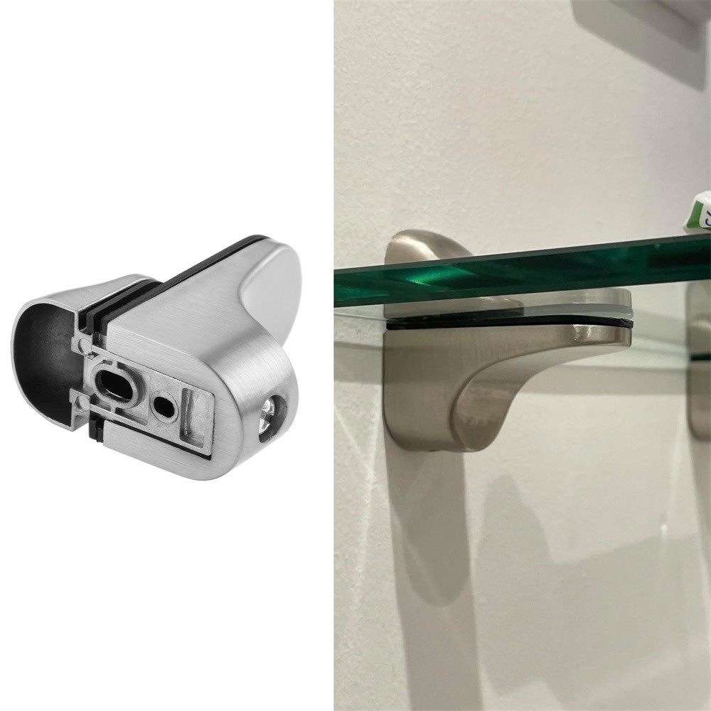4×Adjustable Glass Shelf Brackets Zinc Alloy For 3-20mm Thickness Glass