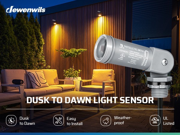 DEWENWILS Dusk to Dawn Sensor, Photocell Light Control for Outdoor Transformer