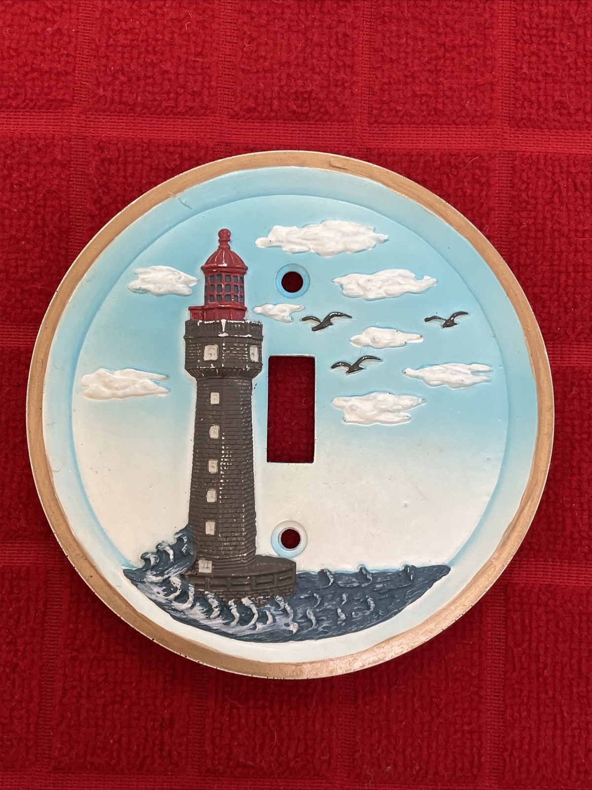 CERAMIC “LIGHTHOUSE” CIRCULAR SHAPED SWITCH PLATE COVER