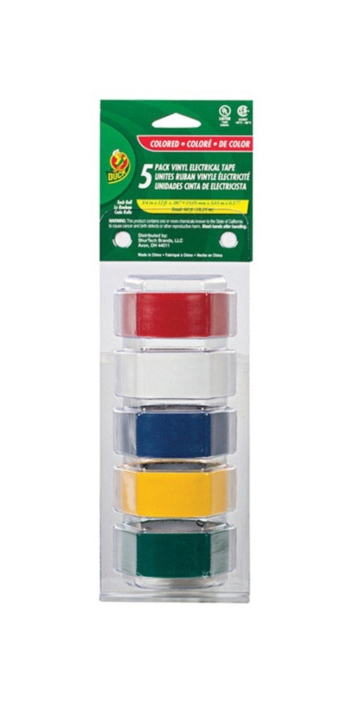 Duck 280303 Multicolored Vinyl 600V General Purpose Electrical Tape 12 L ft.