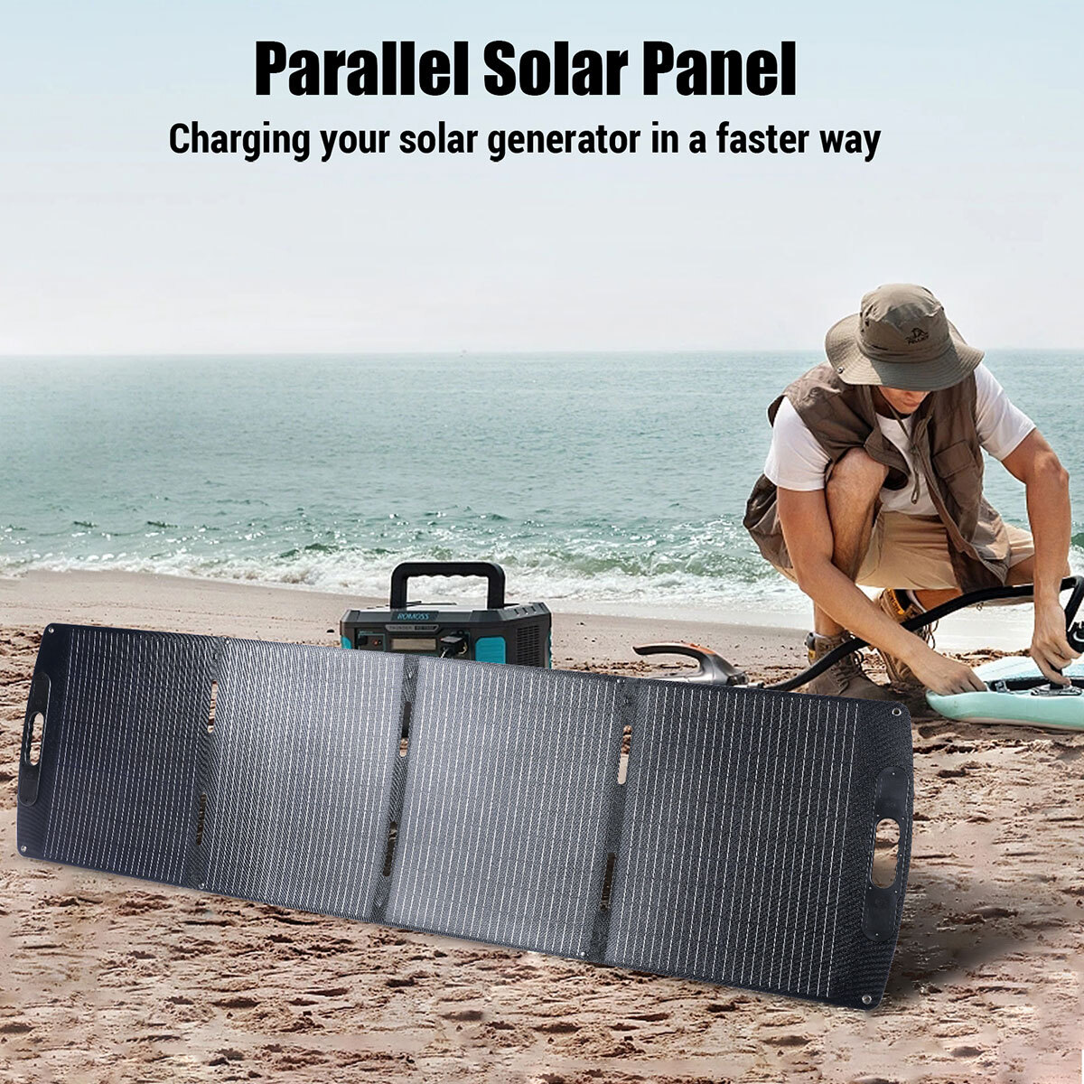 Panel solar portátil plegable, cargador solar de 100W 200W IP65 para RV CAMPING