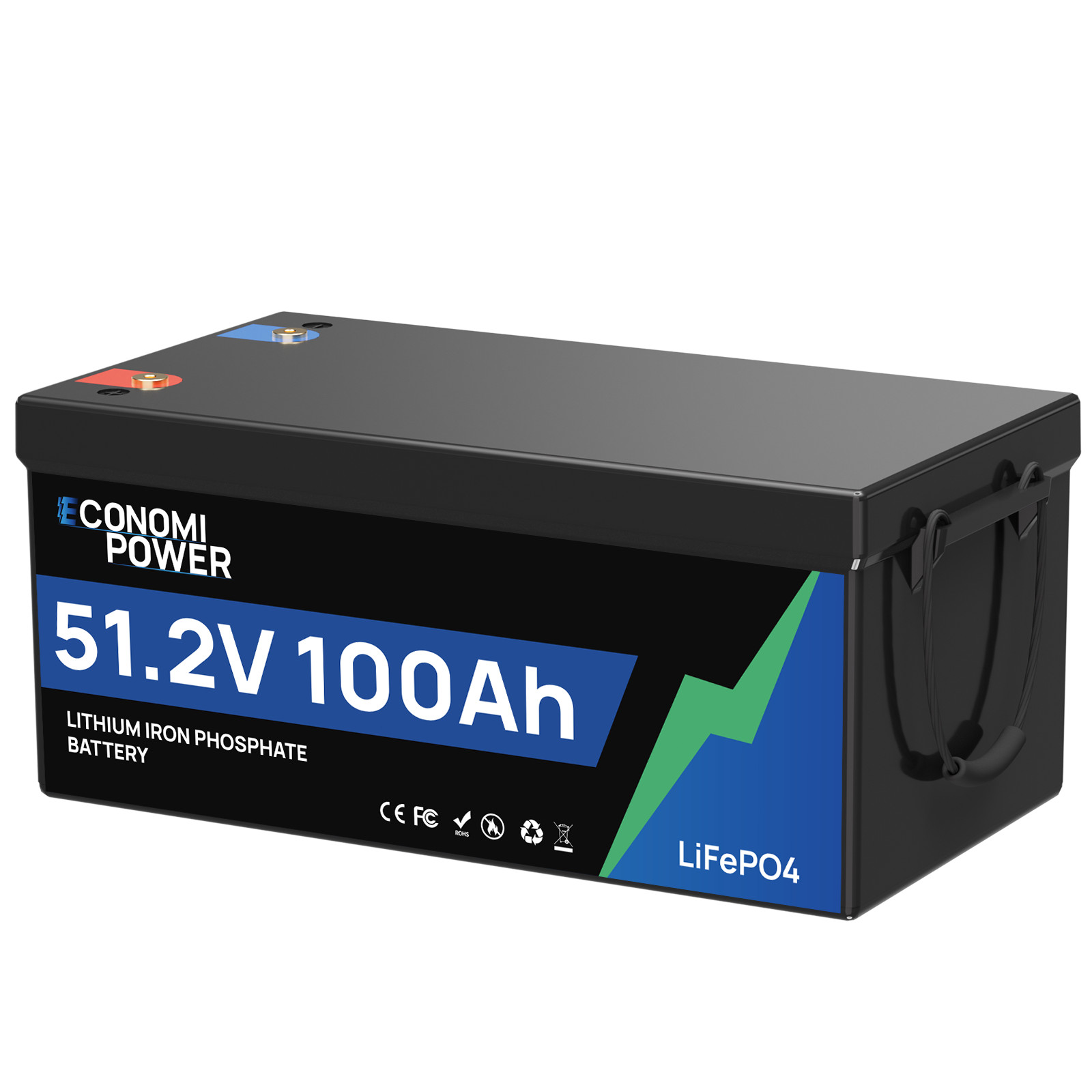48V 100AH LiFePO4 Battery Grade A Cells 100A BMS US Stock for RV Solar Golf Cart