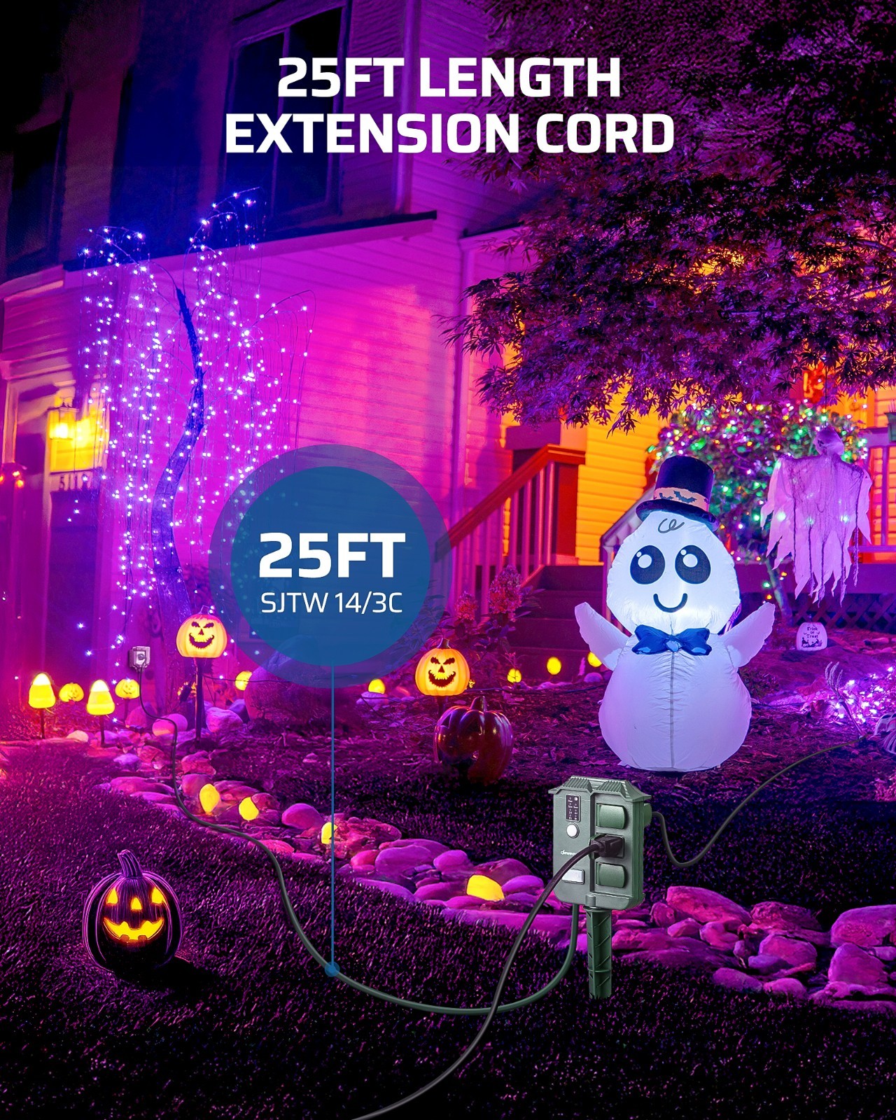 Outdoor Power Stake Timer, 25FT Extension Cord, 100FT Range Remote Control