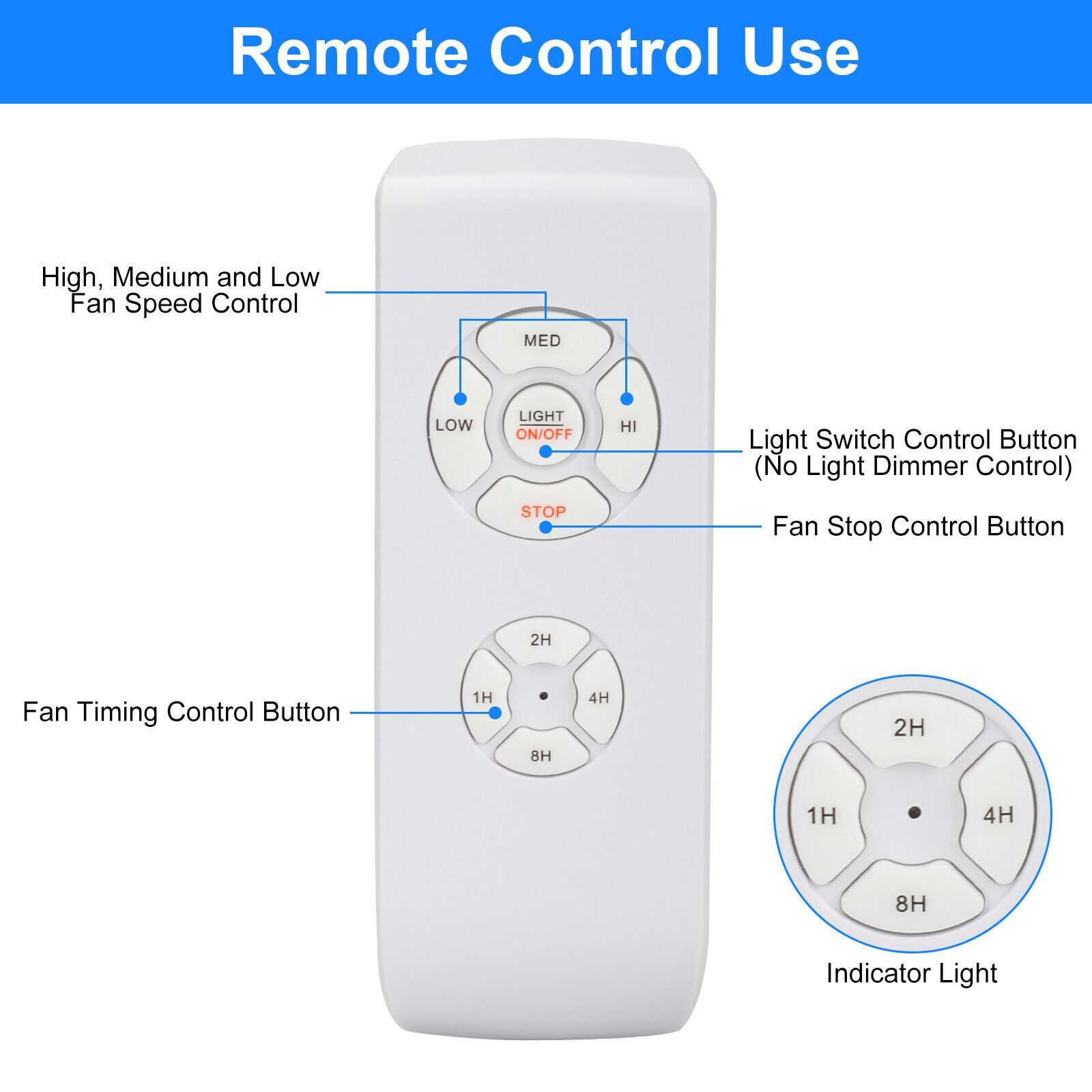 15M Universal Ceiling Fan Lamp Light Remote Control Receiver Kit Timing Wireless