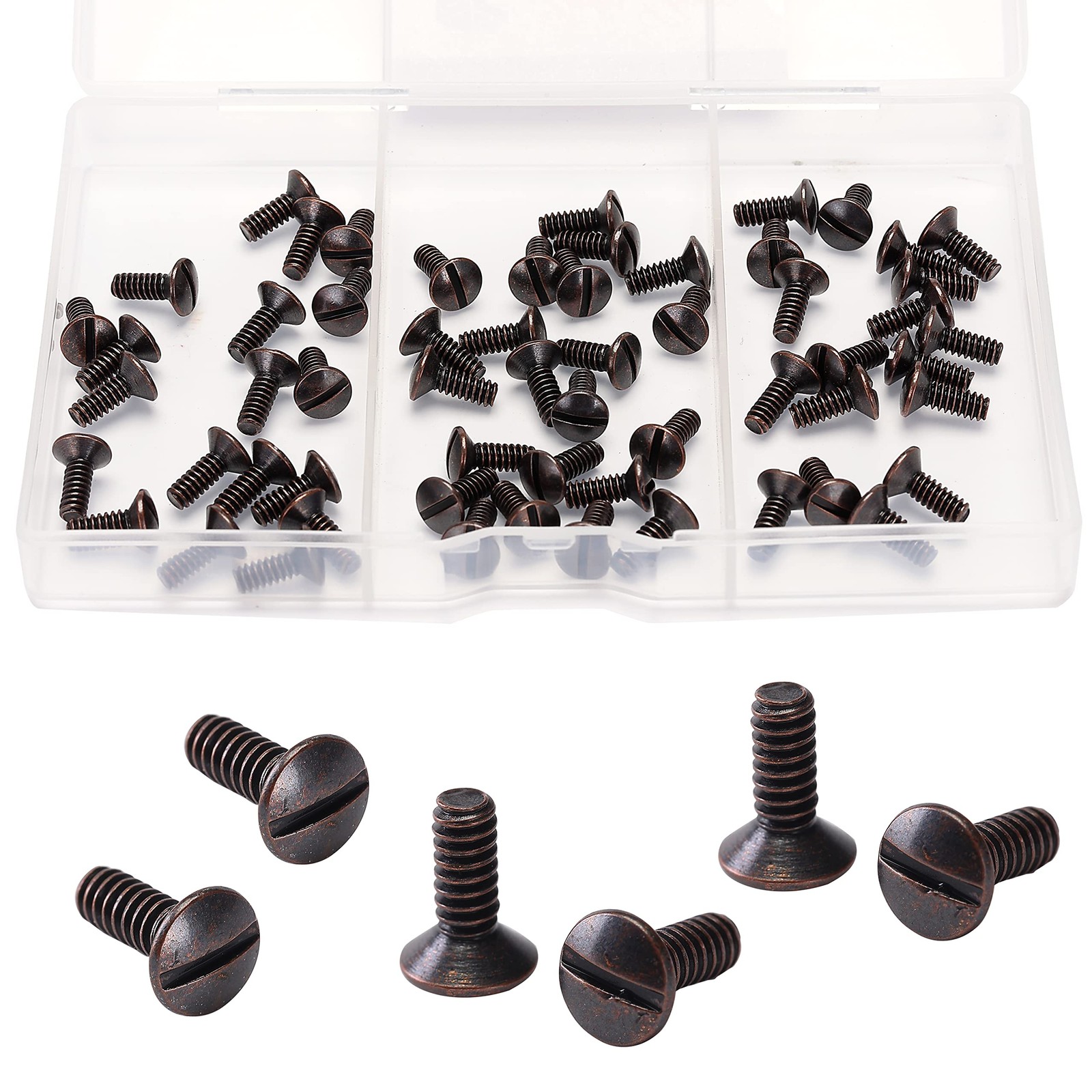 Bates Bronze Wall Plate Screws, 3/8″ Long 6-32 Thread, 60 Pcs, 3/8″,