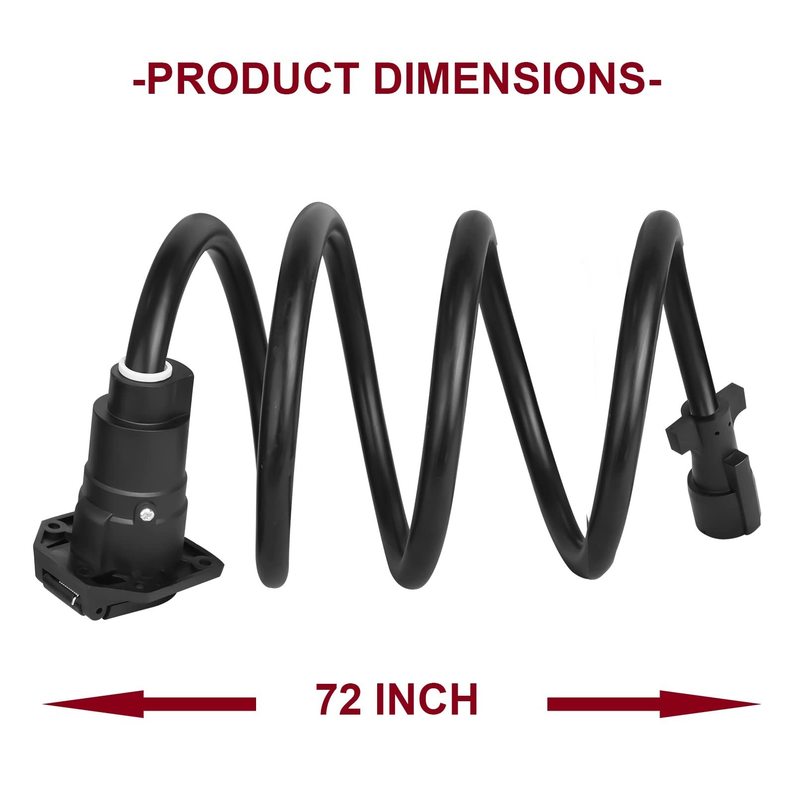 Voilamart 7 Way Trailer Extension Cord – 8 Feet, 7 Pin Trailer Plug Wiring Ca…