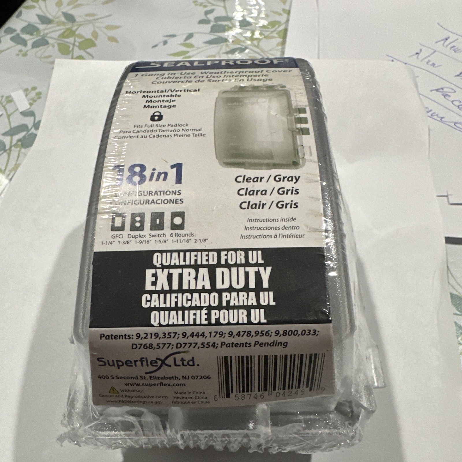 SEALPROOF 1-Gang In-Use Weatherproof Cover Extra Duty Clear/Gray 1GWIUXD