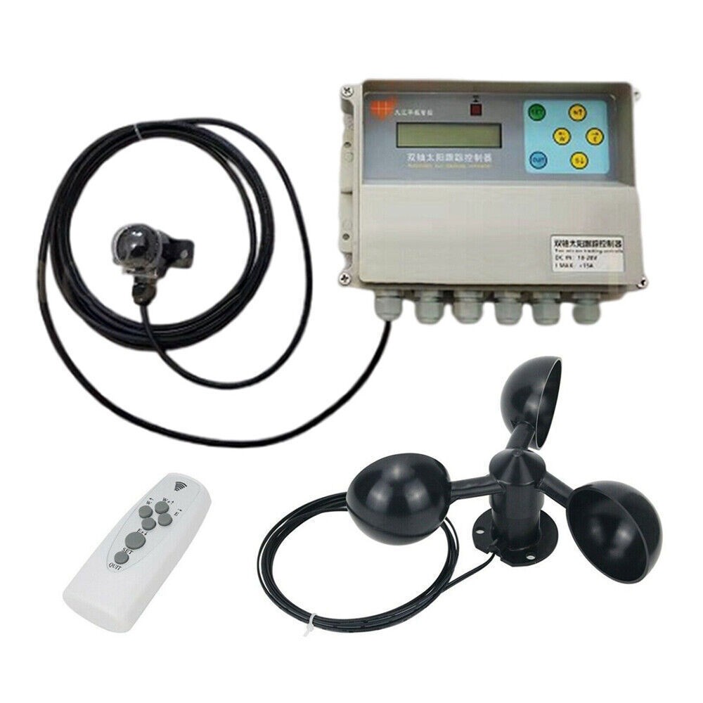 Dual Axis Solar Tracker Controller Auto Solar Tracking Kits w/ Wind Speed Sensor