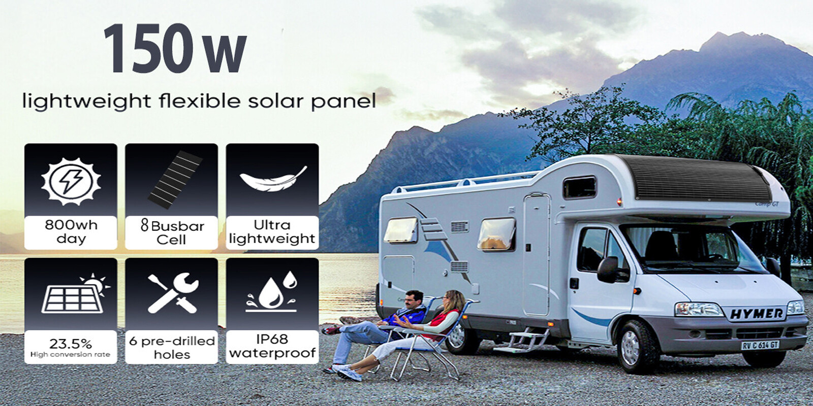 150W 300W 450W 600W Flexible Solar Panel Mono 12V Portable Power Camping Home RV