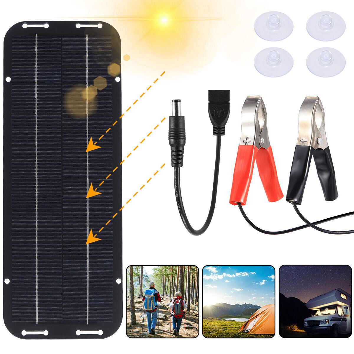 Lot 30W Solar Panel 12V Trickle Charger Battery Charger Kit Maintainer Boat Car