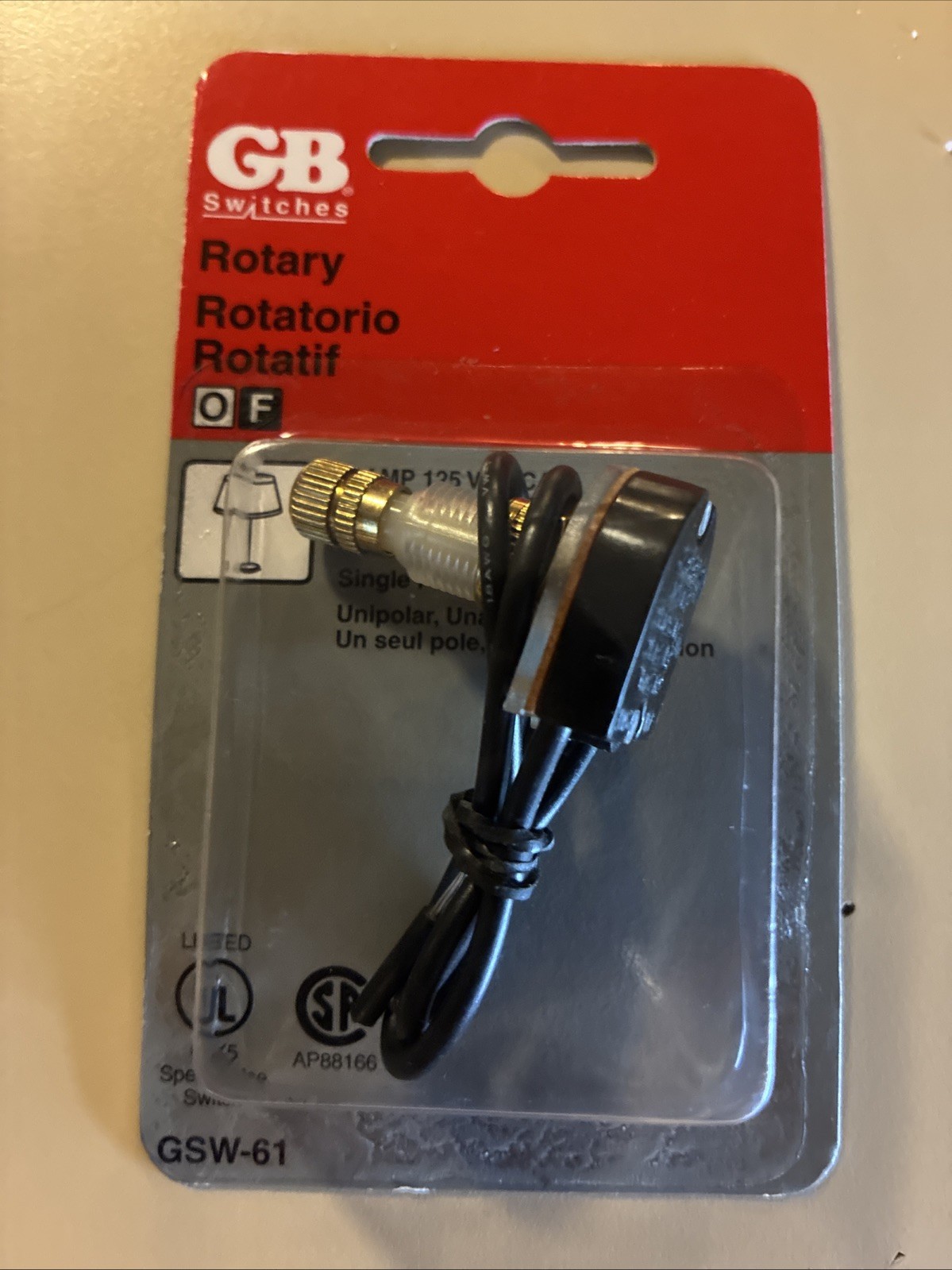 Gardner Bender GSW-61 Rotary Switch, Bright Brass, 125-Volt, 6-Amp – Quantity 2