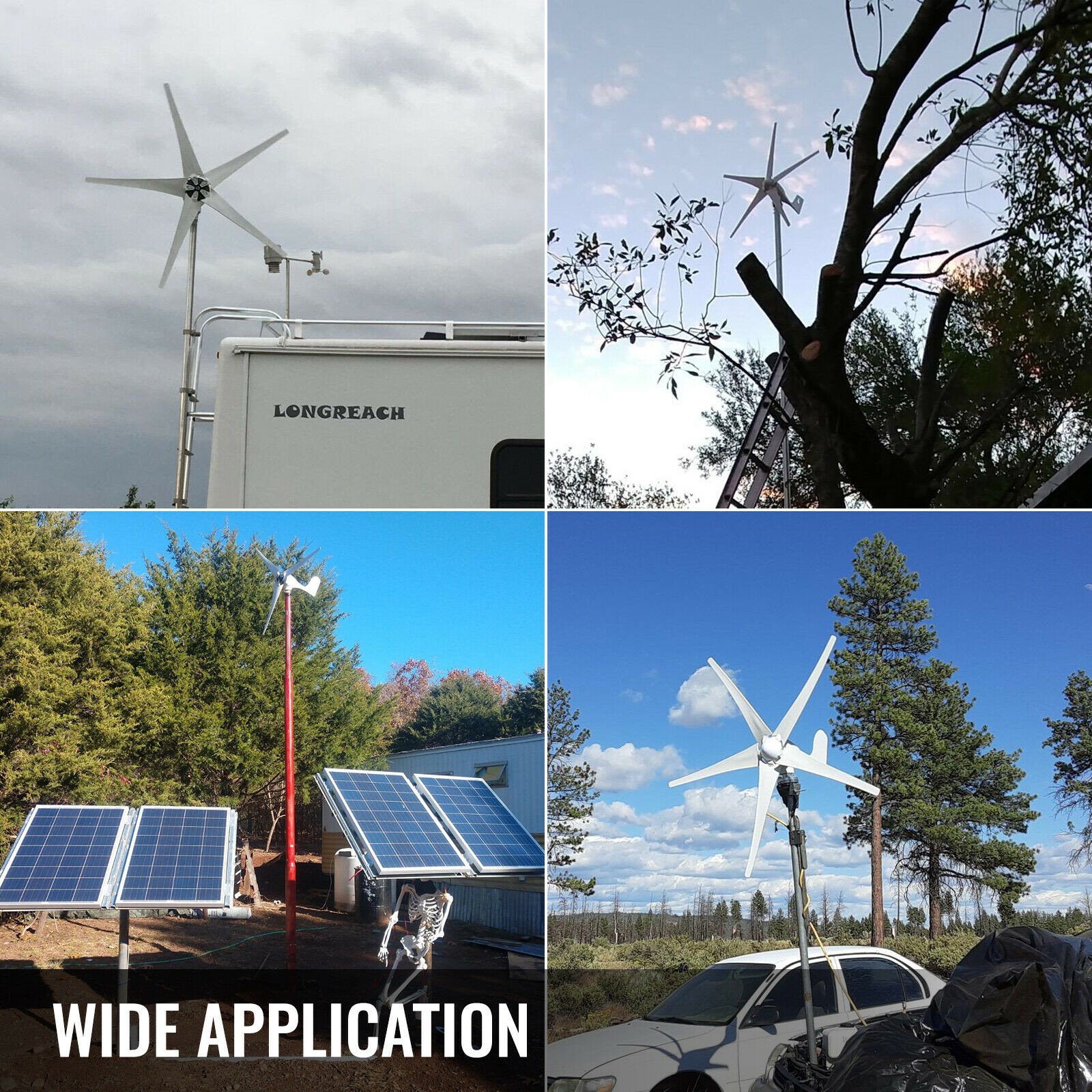 3KW 48V Wind Turbine Windgenerator Home Garden Boat Street Motor Windmill Power