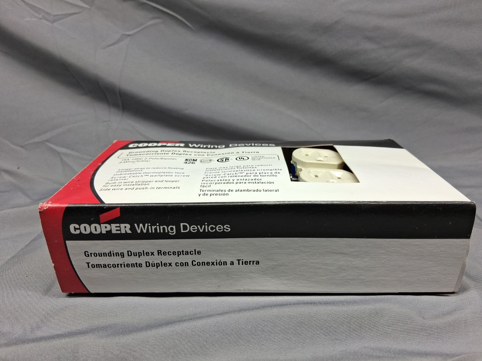Cooper Grouding Duplex Receptacle 15A-125V 2 Pol 3 Wire 10 Piece Almond New