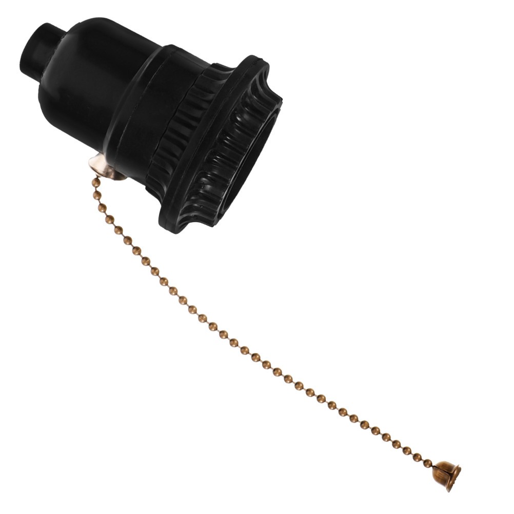 Wear Resistant Pull Chain Lamp Base Black for Versatile Lighting Applications