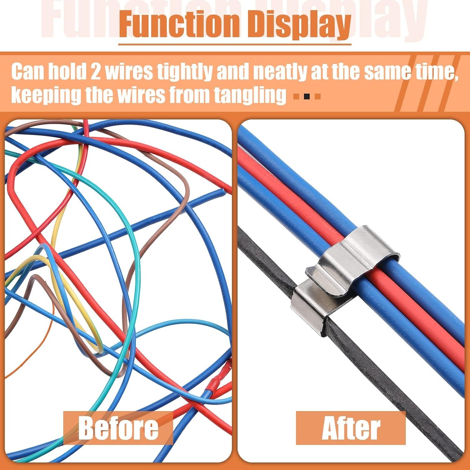 50 Pcs Trailer Frame Wire Clips Stainless Steel Metal Cable Clips 0.89 Inch New