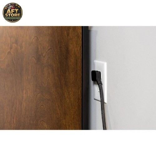 GE 12-Outlet Surge Protector with 8ft Braided Cord – Black/Gray