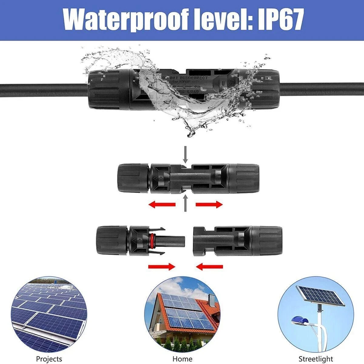 10Set Male Female Wire Cable Connector Set Solar Panel Waterproof Connector