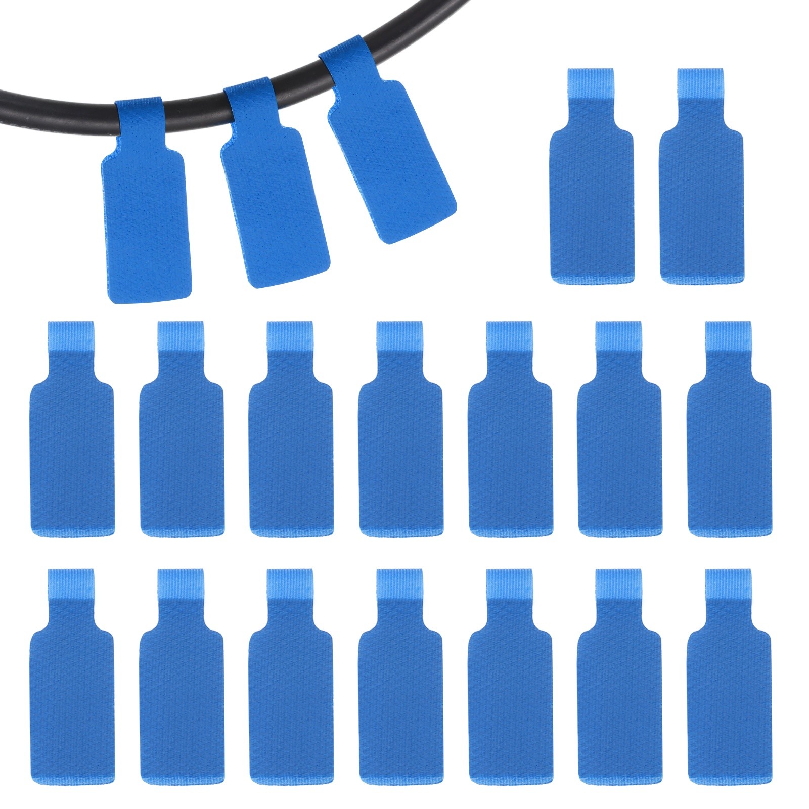16 Pcs 1.8″ Rectangle Cable Labels Tags Dark Blue