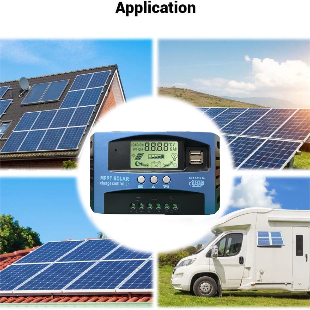 (100A) MPPT Solar Charger Controller Battery Regulator Dual USB LCD Display US