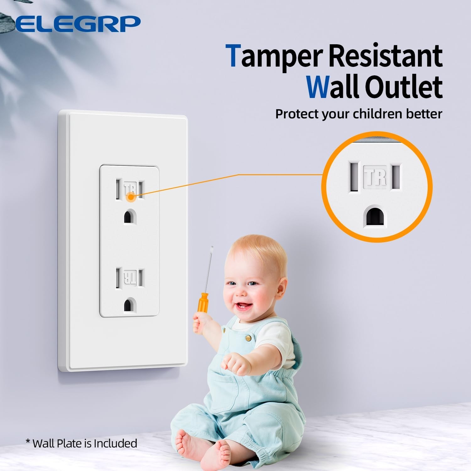Matte White Wall Outlet 15 Amp Tamper Resistant 10 Pack