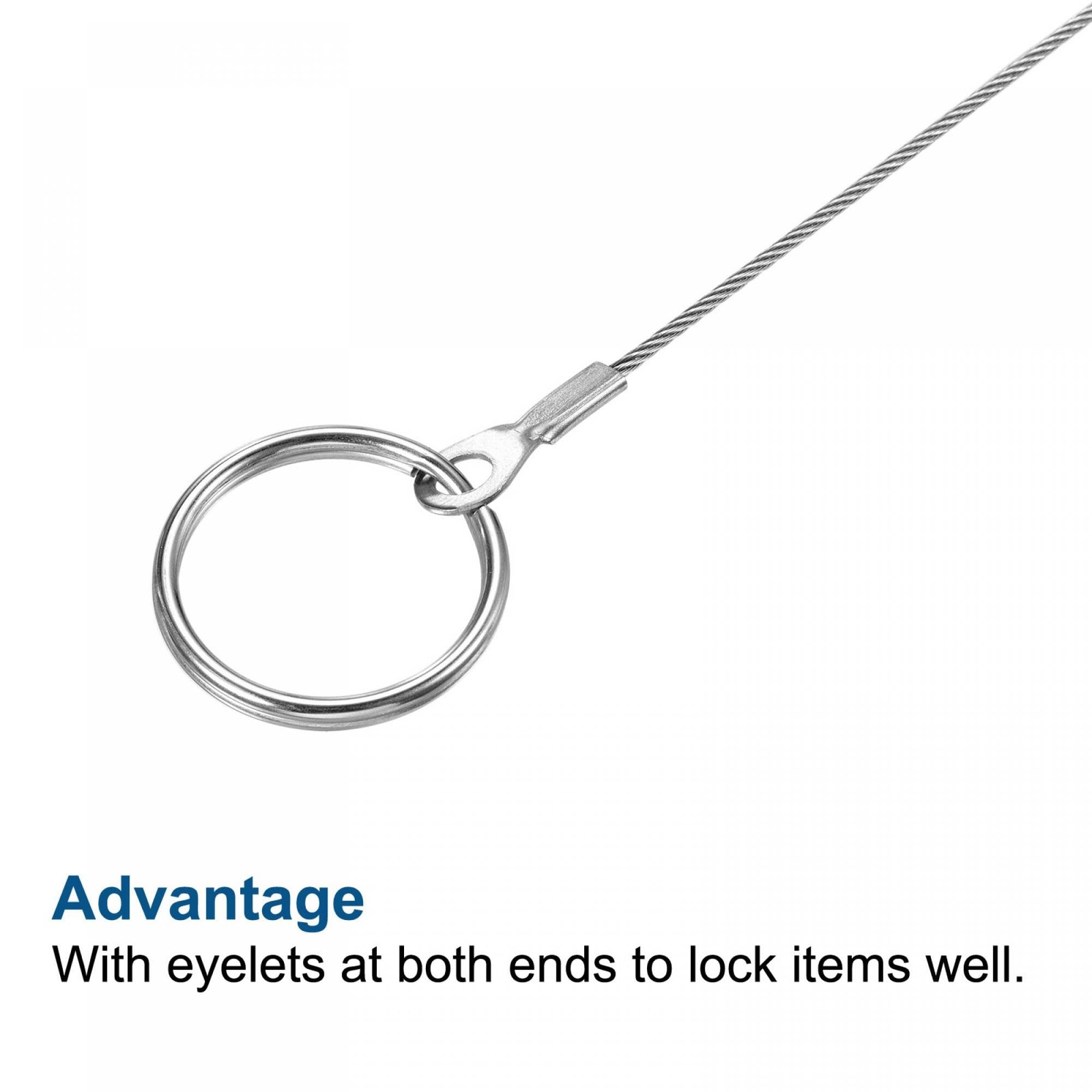 PATIKIL Stainless Steel Lanyard Cable 1.5mmx30cm, 6 Pack Silver