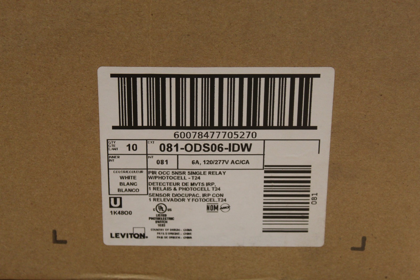 Case of 10 Leviton ODS06-IDW – PIR Wall Switch Occupancy Sensor Brand New