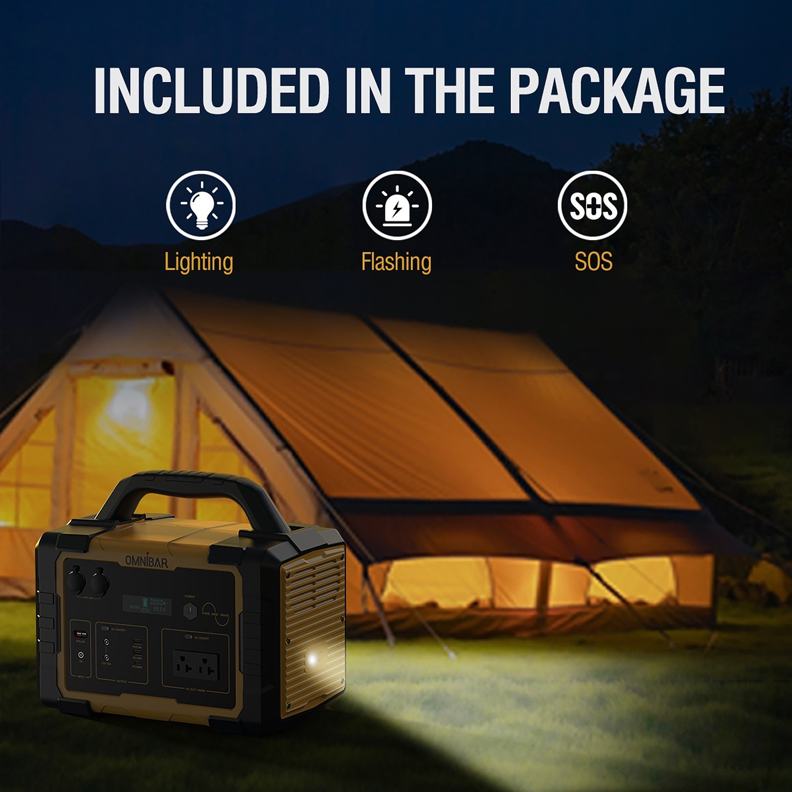 Portable Power Station Solar Generator for Camping RV Emergency 1000W/1024Wh