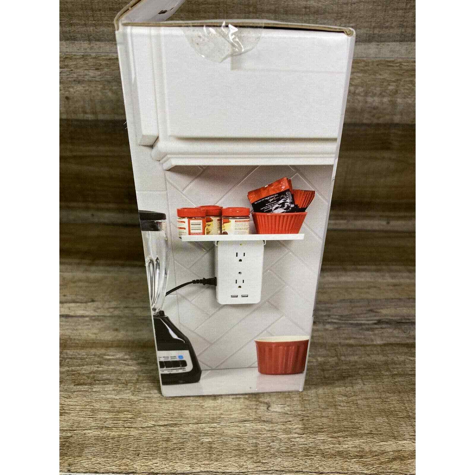Sharper Image Socket Shelf 6 Outlets 2 USB Ports Surge Protector