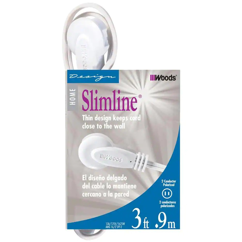 3 Ft. 16/2 SPT-2 Indoor Light-Duty Flat Plug Extension Cord