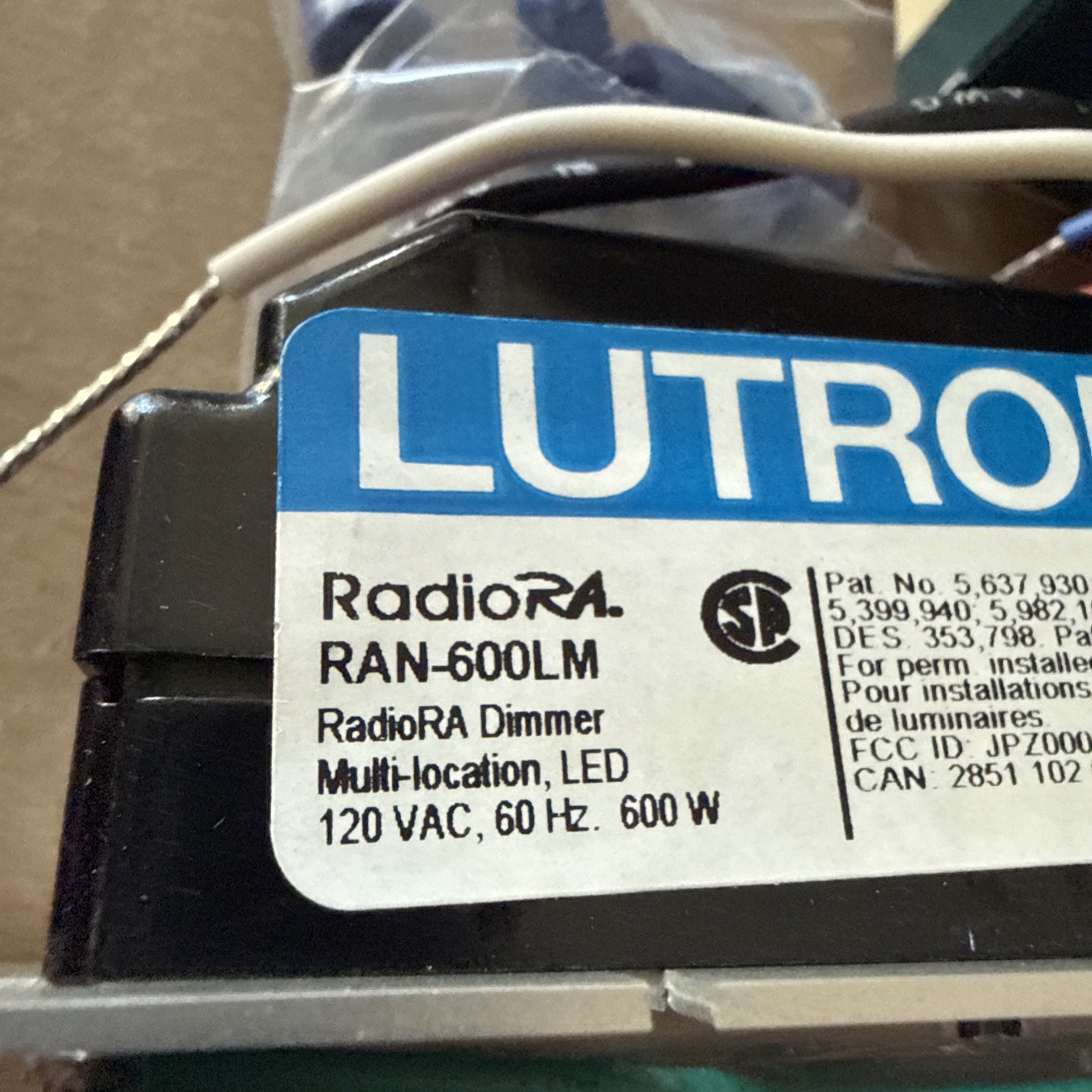 NEW GENUINE Lutron Radio RA RAN-600LM-IV Multi-location dimmer Ivory Gloss