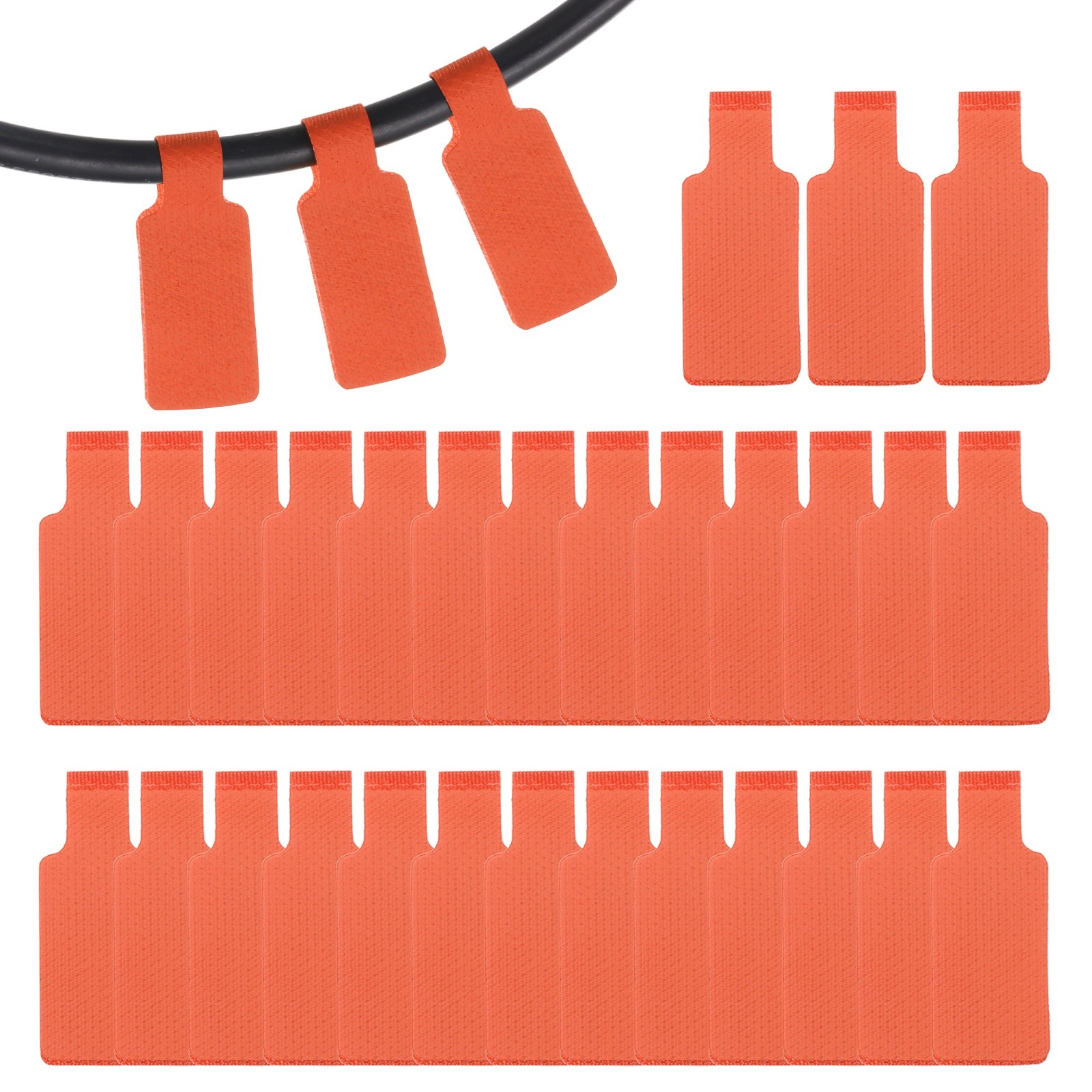 32Pcs 1.8″ Rectangle Cable Labels Tags Orange