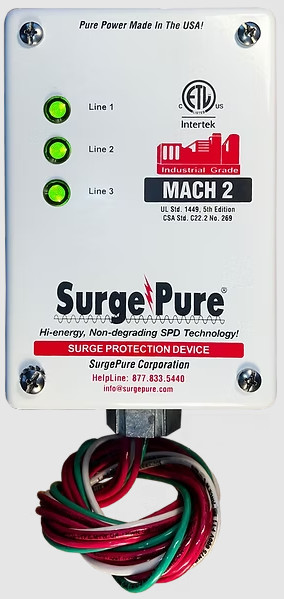 SurgePure Mach 2 Surge Protector for Commercial & Industrial Panels up to 400A