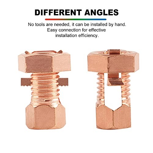 6PCS Split Bolt Connector Copper Grounding Clamps for Completing Ground