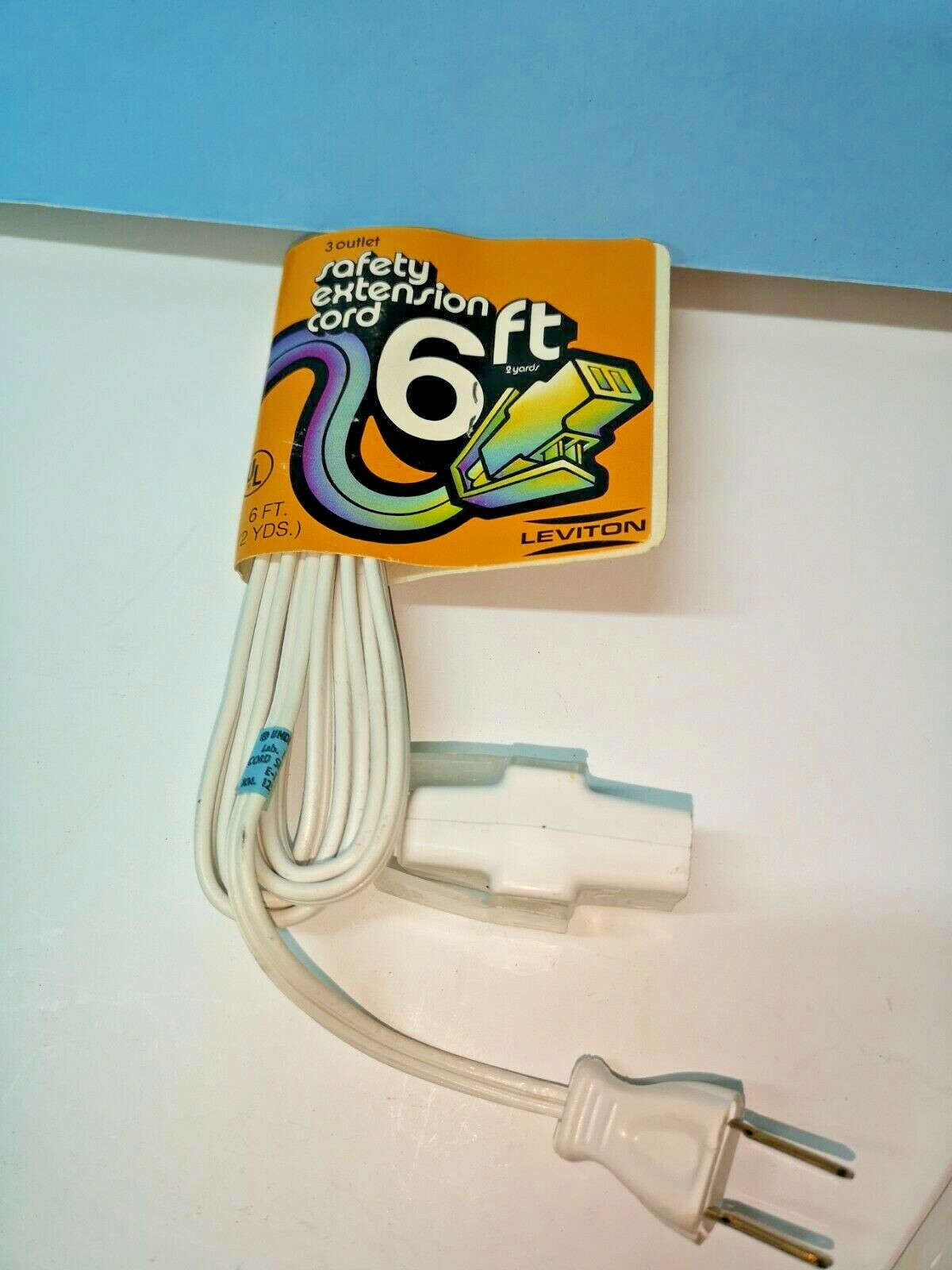 2-PK Leviton WHITE 6-FT Safety Extension POWER CORD 10A 125V 1250W NEW 2531-6