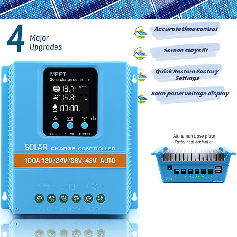 1PC 4800W 100A MPPT Solar Charge Controller 12V/24V/36V/48V Battery PV Regulator