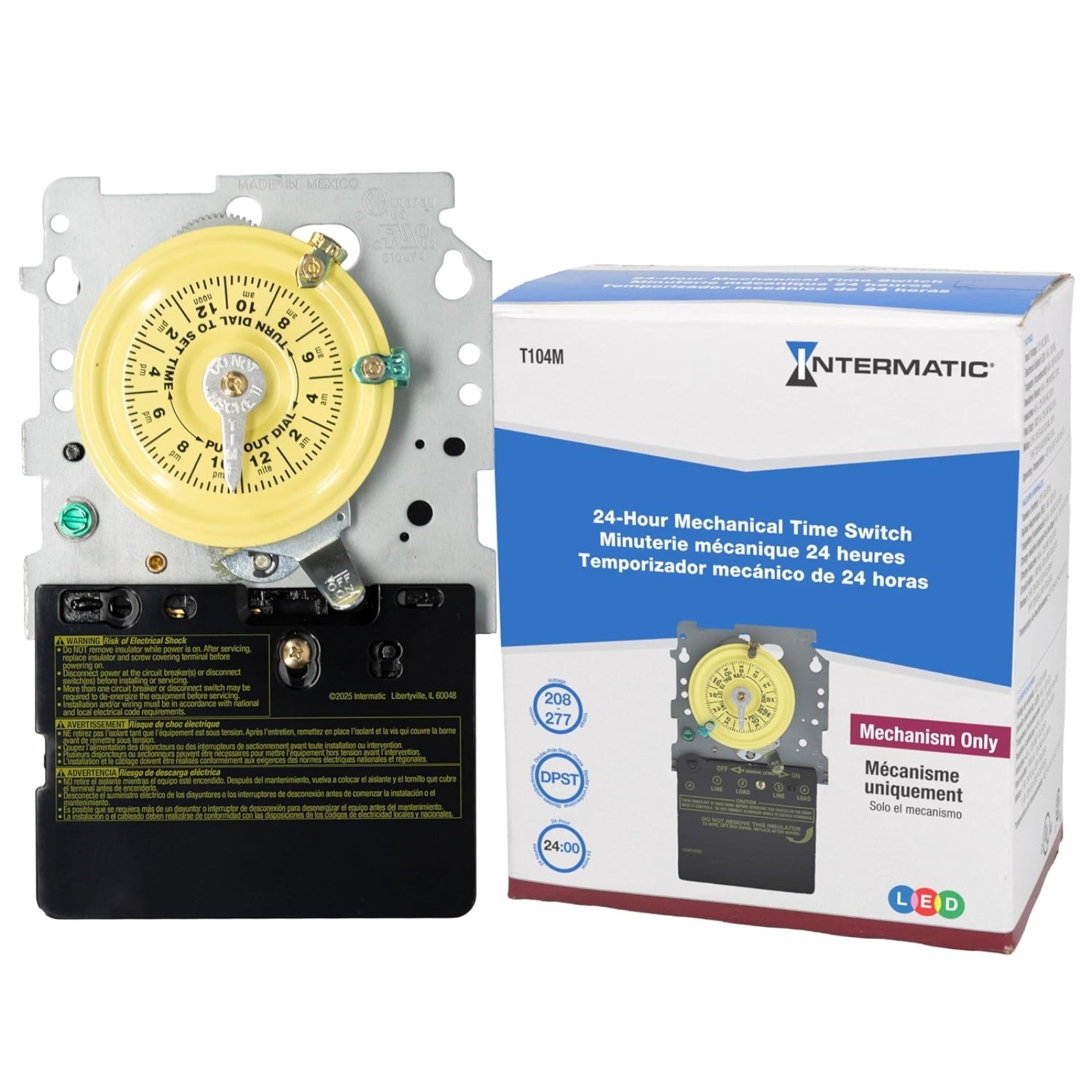 Heavy-duty timer mechanism with manual control for pumps & HVAC