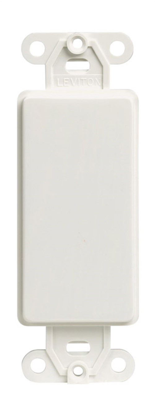 Leviton 80414-02W White 1-Gang Plastic Rectangle Blank Wall Plate 1-9/64 W in.