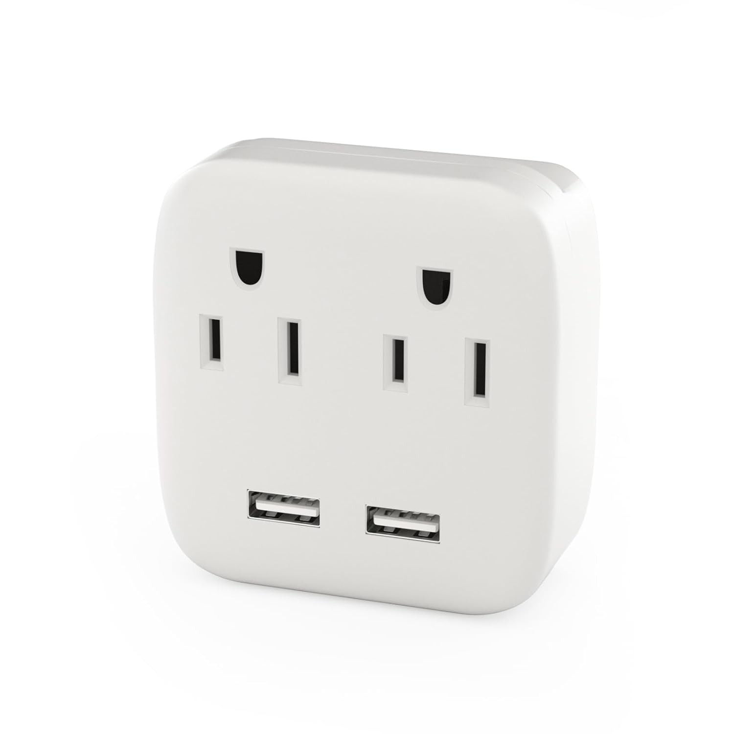 Multi Plug Outlet-2 AC Outlets and 2 USB Ports Charger Wall Plug Expander US