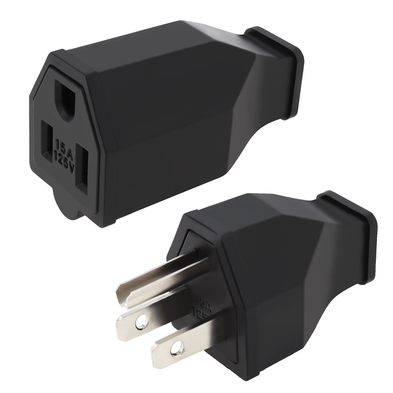 2pcs Extension Cord Plug Ends Male and Female Replacement Plug and Connector Set