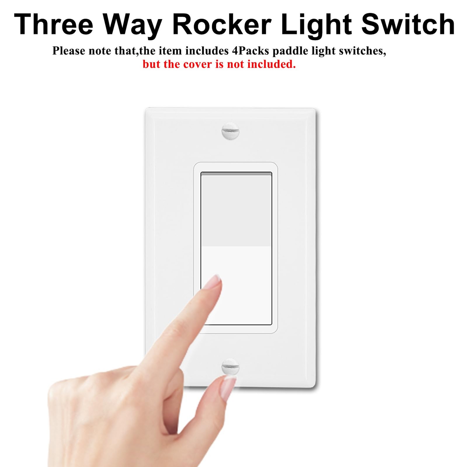 3 Way Switch White, Greencycle 4 Pack Three Way/Single Pole Light Switch Rocker