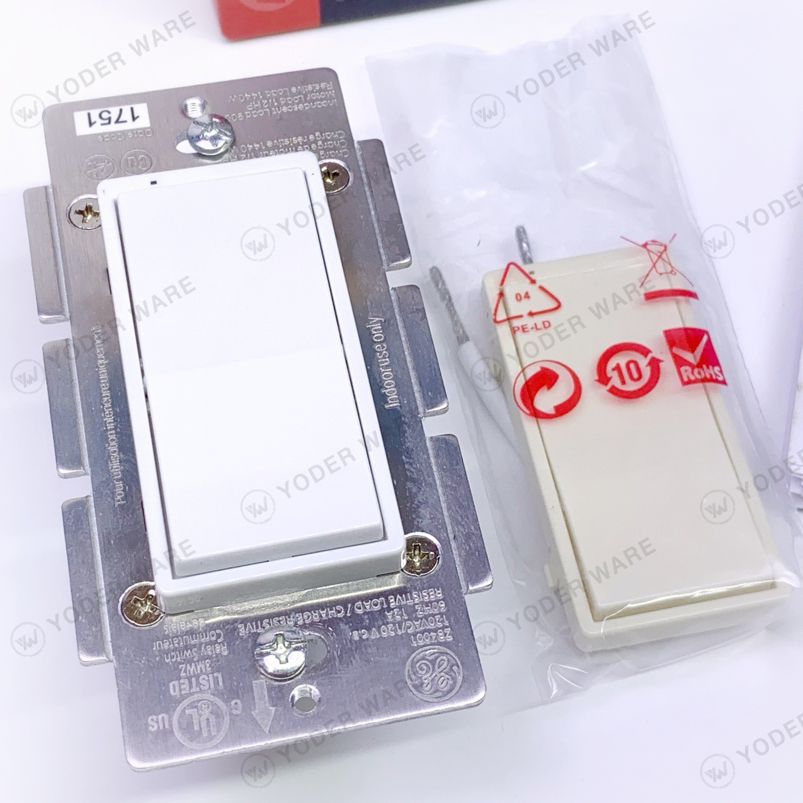 GE ZIGBEE 45856GE In-Wall Smart Dimmer Energy Monitoring / White & Light Almond