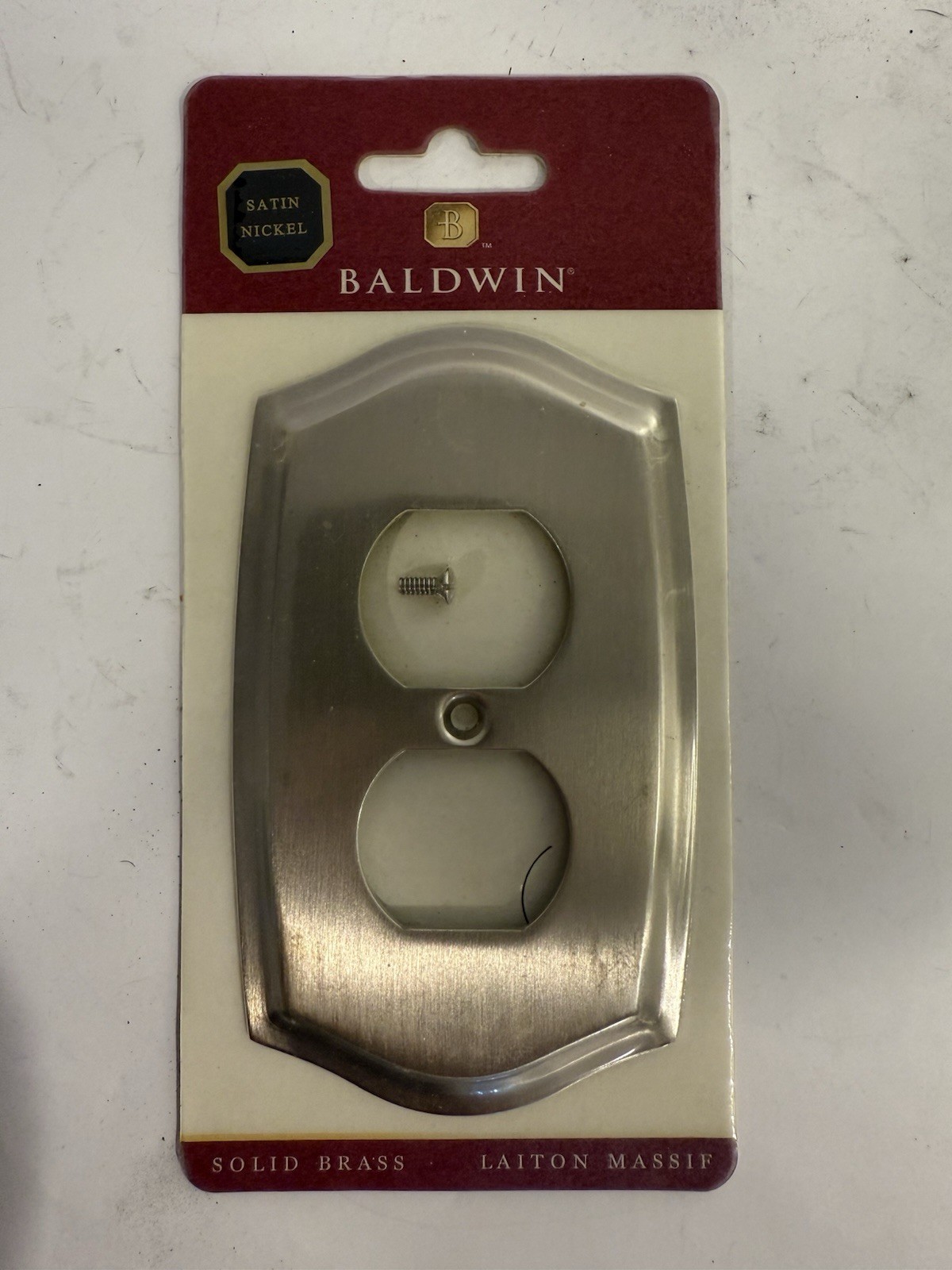 Baldwin Brass Colonial Single Outlet Plate in Satin Nickel – 4757-150
